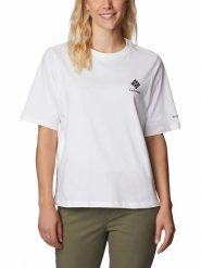Columbia Koszulka "North Cascades™" w kolorze białym rozmiar: XL. Białe bluzki damskie Columbia, xl, bez wzorów, z bawełny, bez kołnierzyka, bez ramiączek. Za 61.46 zł.