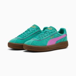 Buty sportowe damskie Puma CLUB KLASSIKA 40071814. Niebieskie buty sportowe na co dzień damskie Puma, bez wzorów, z gumy, trekkingowe. Za 248.99 zł.