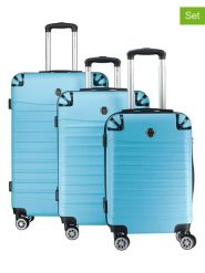 Canadian Peak 3-częściowy zestaw "Shockeak" w kolorze błękitnym rozmiar: onesize. Niebieskie walizki Canadian Peak, bez wzorów, z materiału. Za 404.99 zł.