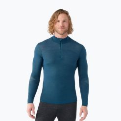 Bluza termoaktywna męska Smartwool Intraknit Thermal Merino Base Layer 1/4 Zip. Niebieskie bluzy bez kaptura męskie Smartwool, l. Za 519.99 zł.