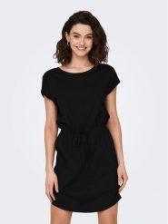 ONLY Sukienka codzienna 15153021 Czarny Regular Fit. Czarne sukienki damskie Only, na co dzień, xl, bez wzorów, z bawełny, bez kołnierzyka, bez ramiączek, proste. Za 49.99 zł.