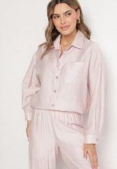 Jasnoróżowa Klasyczna Koszula o Kroju Oversize z Kieszonką Liorea. Czerwone koszule damskie Born2be, l, bez wzorów, z jeansu, biznesowe, bez kołnierzyka, bez ramiączek. Za 109.99 zł.