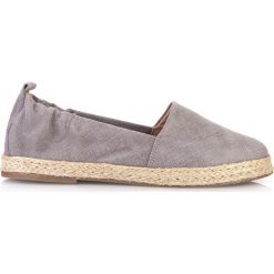 Espadryle szare. Szare espadryle damskie Arturo Vicci, bez wzorów, ze skóry, bez obcasa. Za 131.40 zł.