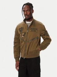 Aeronautica Militare Kurtka bomber 262AB3077UCT04361 Khaki Regular Fit. Brązowe kurtki męskie AERONAUTICA MILITARE, m, bez wzorów, z bawełny, bez kaptura. Za 2,029.00 zł.