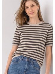 Street One Sweter w kolorze beżowo-antracytowym rozmiar: 46. Brązowe swetry klasyczne damskie Street One, bez kołnierzyka. Za 149.95 zł.