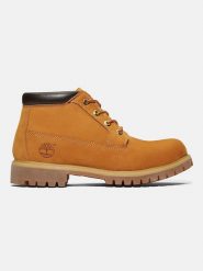 Timberland Skórzane botki w kolorze jasnobrązowym rozmiar: 41. Brązowe buty zimowe męskie Timberland, z materiału, bez zapięcia. Za 556.99 zł.