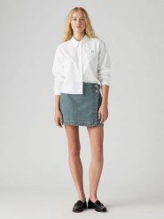 Levi's Spódnica dżinsowa w kolorze niebieskim rozmiar: W28. Niebieskie spódniczki damskie Levi's, s, z aplikacjami, z bawełny, mini. Za 104.89 zł.