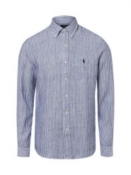 Polo Ralph Lauren koszula lniana - Custom Fit Mężczyźni Modern Fit len niebieski|biały, M. Białe koszule męskie Polo Ralph Lauren, m, bez wzorów, ze lnu, bez kołnierzyka, bez ramiączek. Za 649.95 zł.