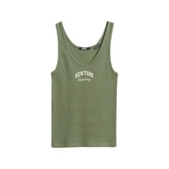 Damski wzorzysty tank top Superdry Athletic Essentials. Zielone topy sportowe damskie Superdry., l, bez wzorów, bez ramiączek. Za 109.75 zł.