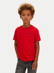 Calvin Klein Jeans T-Shirt Minimal Logo IB0IB02608 Czerwony Regular Fit. Czerwone t-shirty chłopięce Calvin Klein Jeans, bez wzorów, z bawełny, bez ramiączek. Za 109.99 zł.