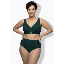 Damskie Bikini krata miękkie miseczki ozdobna klamra. Czarne bikini damskie Ulla Popken, bez wzorów, plus size. W wyprzedaży za 191.99 zł.