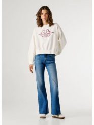 Pepe Jeans Bluza "Bernis" w kolorze białym rozmiar: XS. Białe bluzy bez kaptura damskie Pepe Jeans, xs, z bawełny. Za 195.99 zł.