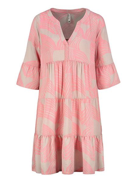 Sublevel Sukienka w kolorze jasnoróżowo-beżowym rozmiar: XL. Różowe sukienki damskie Sublevel, na imprezę, s, bez wzorów, z wiskozy, klasyczne, bez kołnierzyka, bez ramiączek, midi. Za 117.45 zł.