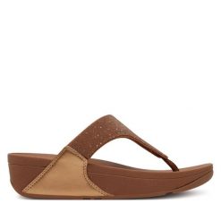 Japonki FitFlop. Brązowe klapki damskie FitFlop, bez wzorów, bez obcasa. Za 289.99 zł.