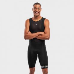 Męskie spodenki rowerowe z szelkami Kolarstwo Siroko BX Squadra. Czarne szorty męskie SIROKO, bez wzorów, z nylonu, sportowe. W wyprzedaży za 381.00 zł.