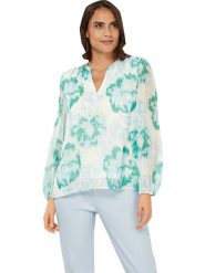 Heine Bluzka w kolorze kremowo-błękitnym rozmiar: 40. Brązowe bluzki damskie Heine, bez wzorów, bez kołnierzyka, bez ramiączek. Za 82.99 zł.