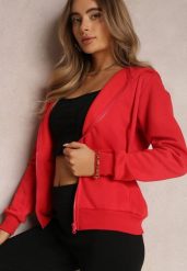 Czerwona Bluza z Kapturem Zapinana na Suwak Edan. Czerwone bluzy z kapturem damskie Renee, l, z jeansu. Za 49.99 zł.