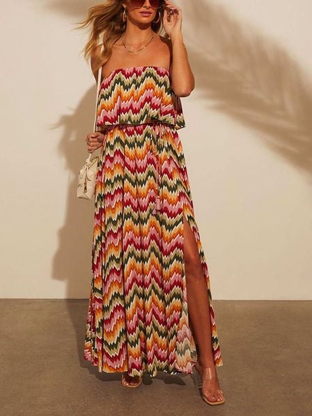 Milan Kiss Sukienka ze wzorem rozmiar: M. Sukienki damskie Milan Kiss, m, bez wzorów, z tkaniny, bez kołnierzyka, bez ramiączek, maxi. Za 195.99 zł.