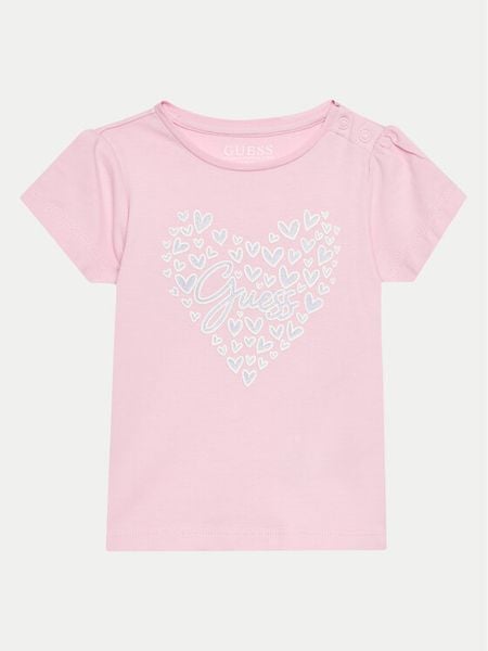 Guess T-Shirt A4GI01 K6YW4 Różowy Regular Fit. Czerwone koszulki dziewczęce Guess, m, z aplikacjami, z bawełny, bez ramiączek. Za 39.99 zł.
