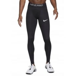 Legginsy Sportowe Męskie Nike Pro Training. Czarne spodnie sportowe męskie Nike, z materiału. Za 140.80 zł.