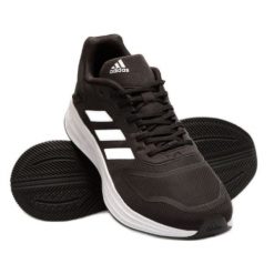 Buty adidas Duramo 10 GW8336 czarne. Czarne buty sportowe na co dzień męskie z gumy, bez zapięcia. Za 356.06 zł.