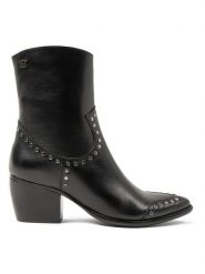 Lazamani Skórzane botki w kolorze czarnym rozmiar: 39. Czarne botki damskie Lazamani, eleganckie, bez obcasa, bez zapięcia. Za 360.27 zł.