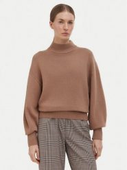 HUGO Sweter Sorellenio 50569389 Brązowy jasny Relaxed Fit. Brązowe swetry klasyczne damskie Hugo, m, z wiskozy, bez kołnierzyka. Za 799.99 zł.