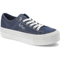 Niebieskie Trampki Lee Cooper Modne Buty Damskie. Niebieskie trampki i tenisówki damskie Lee Cooper, bez wzorów, z materiału. Za 109.00 zł.