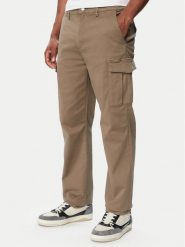 Guess Spodnie cargo M6YB53 W2793 Khaki Cargo Fit. Brązowe spodnie materiałowe męskie Guess, z aplikacjami, z bawełny. Za 524.99 zł.