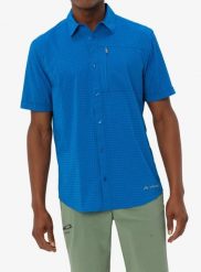 Koszula turystyczna męska Vaude Seiland Shirt IV. Niebieskie koszule męskie Vaude, m, bez wzorów, z materiału, bez kołnierzyka, bez ramiączek. Za 230.99 zł.