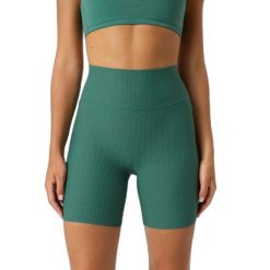 Szorty damskie Björn Borg Ribbed. Zielone szorty damskie Björn Borg, bez wzorów, z elastanu, z podwyższonym stanem. Za 270.50 zł.