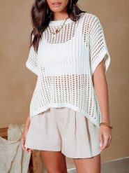 Milan Kiss Sweter w kolorze białym rozmiar: XL. Białe swetry klasyczne damskie Milan Kiss, xl, bez kołnierzyka. Za 114.95 zł.