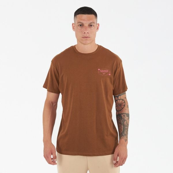 Koszulka bawełniana BIGGER brązowa. Brązowe bluzki damskie Legea, bez wzorów, z bawełny, bez ramiączek. Za 52.00 zł.