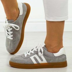 Szare skórzane półbuty damskie Filippo Dp6742/25. Szare półbuty damskie Filippo, bez wzorów, z jeansu, biznesowe, bez obcasa, na płaskiej podeszwie. Za 219.00 zł.