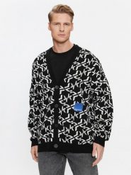 KARL LAGERFELD Kardigan Klj Monogram Jacquard Cardigan 236D2050 Czarny Regular Fit. Czarne kardigany męskie Karl Lagerfeld Jeans, m, bez wzorów, z syntetyku, bez kołnierzyka. Za 679.99 zł.