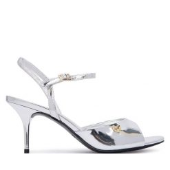 Sandały LOVE MOSCHINO. Szare sandały damskie Love Moschino, bez wzorów, bez obcasa, na szpilce. Za 939.99 zł.