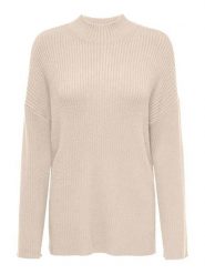 ONLY Sweter w kolorze beżowym rozmiar: S. Brązowe golfy damskie Only, s, bez wzorów, prążkowane, bez ramiączek. Za 61.60 zł.