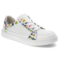 Białe Półbuty Artiker Stylowe Obuwie Damskie. Białe półbuty damskie Artiker, w ażurowe wzory, ze skóry, eleganckie, bez obcasa. Za 179.00 zł.