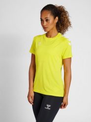 Koszulka damska Hummel Core Poly. Żółte t-shirty damskie HUMMEL, m, bez wzorów, z poliamidu, bez kołnierzyka. Za 151.00 zł.
