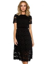Made of emotion Sukienka w kolorze czarnym ze wzorem rozmiar: L. Czarne sukienki damskie Made Of Emotion, l, bez wzorów, z koronki, bez kołnierzyka, bez ramiączek, midi. Za 192.33 zł.