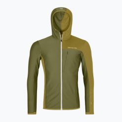 Bluza męska ORTOVOX Fleece Light Grid Hooded. Zielone bluzy bez kaptura męskie ORTOVOX, m, z materiału. Za 709.99 zł.