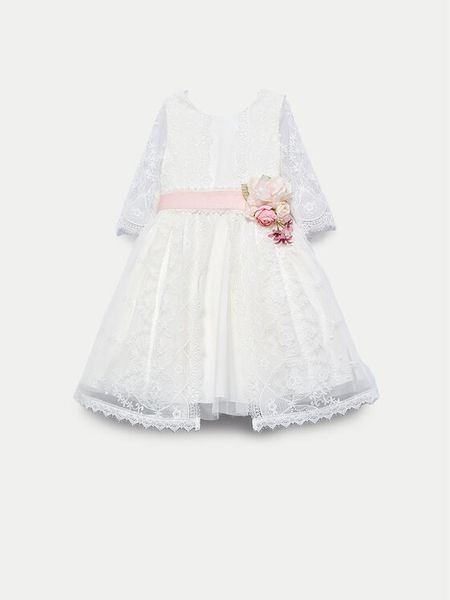 Abel & Lula Sukienka elegancka 5041 Écru Regular Fit. Białe sukienki dziewczęce Abel & Lula, bez wzorów, z syntetyku, bez ramiączek. Za 369.99 zł.