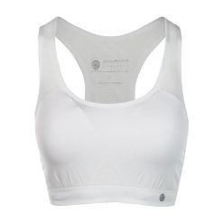 Biustonosz dla kobiet Athlecia Rosemary. Białe biustonosze sportowe damskie Endurance, bez wzorów, z elastanu. W wyprzedaży za 99.90 zł.