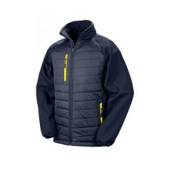 Kurtka puchowa z recyklingu Result Softshell Black Compass Softshell. Niebieskie kurtki damskie RESULT, m, bez wzorów, z materiału, bez kaptura. Za 225.40 zł.