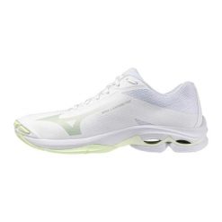 Buty do siatkówki damskie Mizuno Wave Lightning Pro. Białe buty sportowe na co dzień damskie Mizuno, bez wzorów, z materiału, na fitness i siłownię, mizuno wave. Za 399.99 zł.