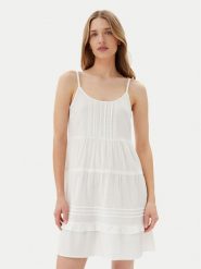 Vero Moda Sukienka letnia Pretty 10325236 Biały Regular Fit. Białe sukienki damskie Vero Moda, na lato, l, bez wzorów, z bawełny, bez kołnierzyka, bez ramiączek. Za 129.99 zł.