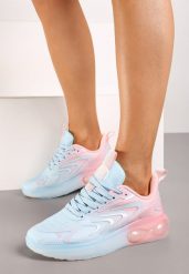 Niebiesko-Różowe Płaskie Sznurowane Buty Sportowe Sneakersy Risanni. Niebieskie buty sportowe na co dzień damskie Born2be, bez wzorów, z dresówki. Za 109.99 zł.