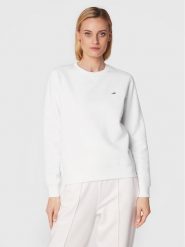 Tommy Jeans Bluza Fleece DW0DW09227 Biały Regular Fit. Białe bluzy bez kaptura damskie Tommy Jeans, xl, z jeansu. Za 209.99 zł.