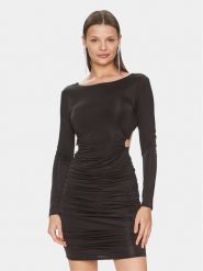 Guess Sukienka koktajlowa Alexia W4GK75 KBAC2 Czarny Slim Fit. Czarne sukienki damskie Guess, xxl, z aplikacjami, z syntetyku, wizytowe, bez kołnierzyka, bez ramiączek. Za 569.99 zł.