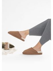 Gooce Wełniane kapcie "Emeralda" w kolorze jasnobrązowym rozmiar: 39. Brązowe kapcie damskie Gooce, ze skóry. Za 173.99 zł.